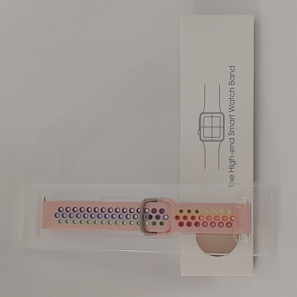 Pink Smart Watch Band with Multicolor Dots